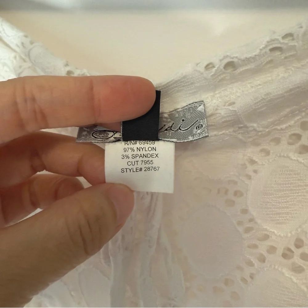 J. Valdi White Lace Drawstring Beach Skirt Size L - Picture 6 of 6